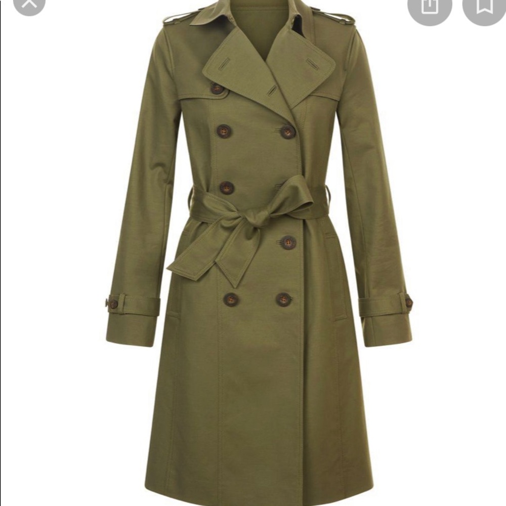 HOBBS LONDON CLASSIC SASKIA TRENCH COAT in OLIVE GREEN